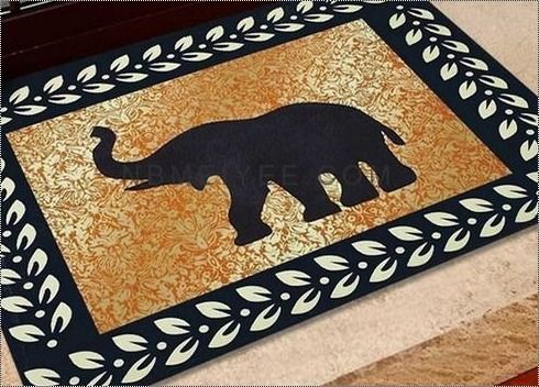 Multi Color Elephant Print Door Mat