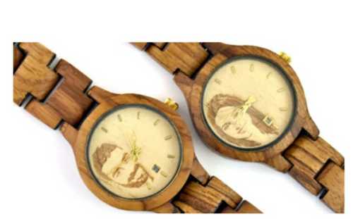 TREEHUT engraved wood watch | Black Yellow | Mens Watch | Zebrawood Ebony |  Classic Zebrawood Ebony Theo | Japanese Quartz Movement | Treehut