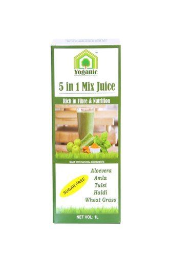 Sugar Free Aloevera, Amla, Tulsi, Haldi, Wheat Grass 5 In 1 Mix Juice, 1L