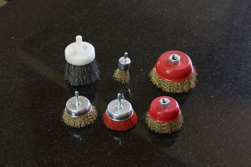Brass Cup Brush in Metal Base