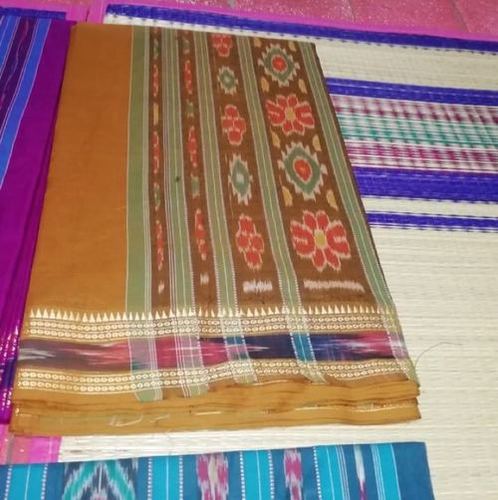 Brown Cotton Pochemlly Saree For Ladies