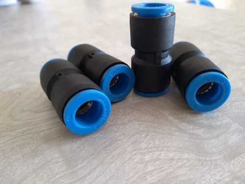 Black & Blue Industrial Pneumatic Straight Union