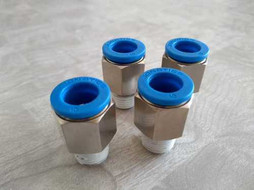 Silver Pneumatic Male Connector Fitting