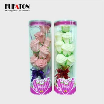 Candy Marshmallow Rose In Cylinder