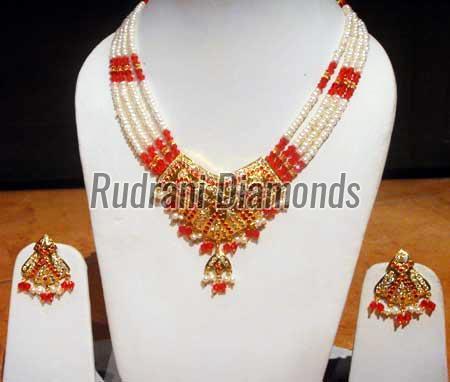 Red Gold Plated Choker Necklace Set