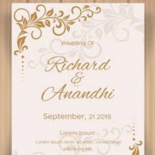 Designer Wedding Invitation Cards Size: Customized