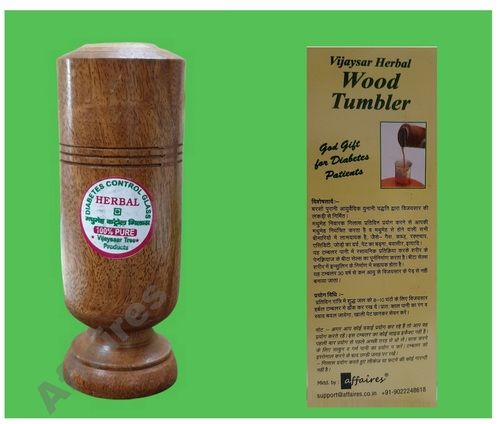 Brown Herbal Tumbler Control Diabetes Ayurvedic Wood Glass