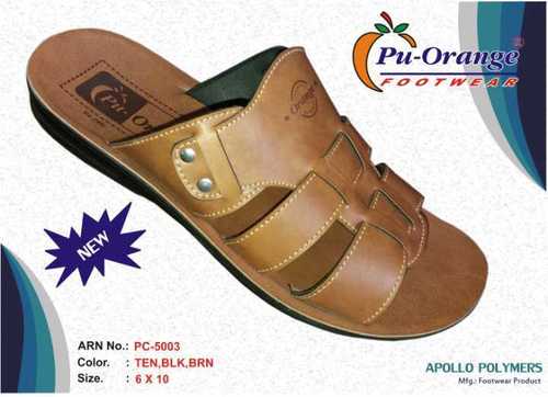 Tan Brown Mens Pu Fancy Sandal