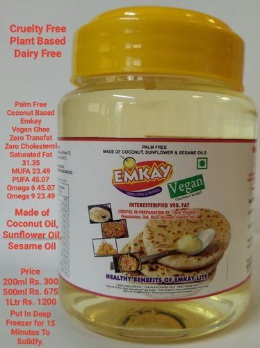 Coconut Based Interesterified Veg Fat (Vegan Ghee) 500ml (Emkay)