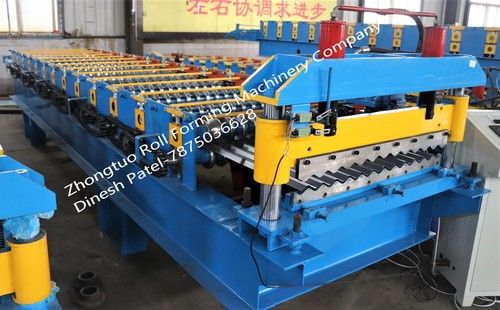 Corrugated Roll Forming Machine - GI, PPGI, Aluminium Sheet, 9.25x1.45x1.5m | High-Speed Operation 45 m/min, PLC Control, Robust Design, Hydraulic Cutting System, 1-Year Warranty