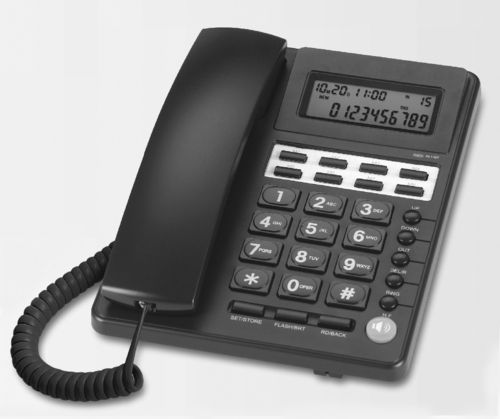 Black Memory Caller Id Telephone