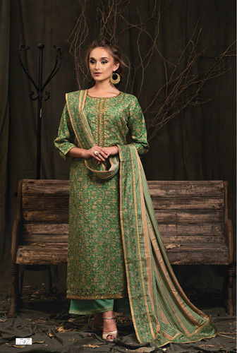 Green Embroidered Readymade Salwar Suit In Art Silk Latest 3976SL05