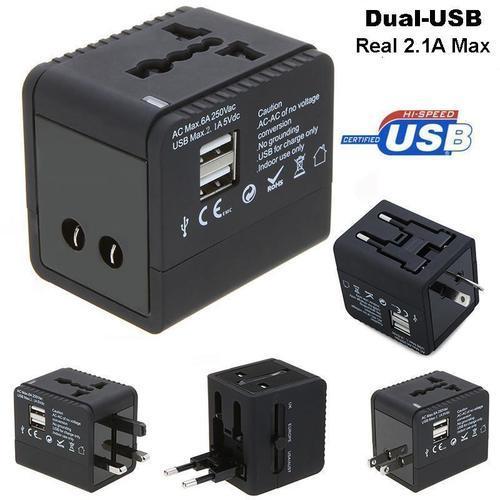 Plastic Travel Adapter With 2 Usb