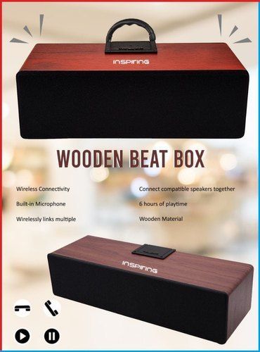 Wooden Wireless Speaker With Mobile Stand