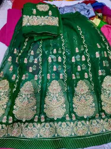 Graceful Design Lehenga Choli - Cotton Blend, Available in Sizes S to XXXL, Green Color | Perfect Fit, Washable, Fashionable Color Combination, Soft Skin Friendly Fabric, Superior Finishing