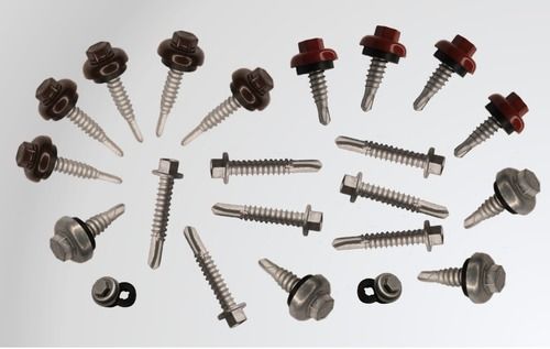 Hex Washer Head with Stainless Steel Flange Cap Self Drilling Screw