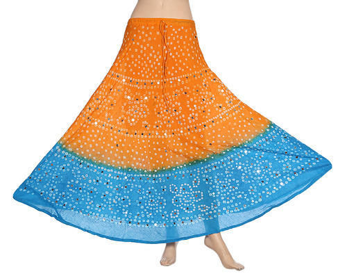 Assorted Printed Bandhej Silk Skirt