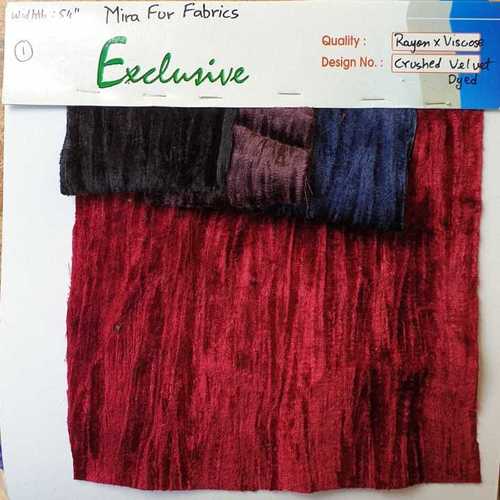 Viscose And Rayon Crushed Velvet Fabric