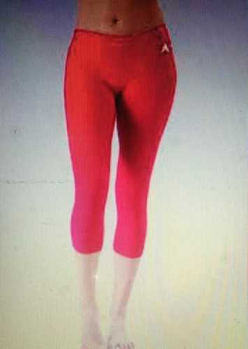 Red Ladies Fitted Plain Leggings