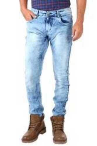 Blue Mens Denim Shaded Jeans