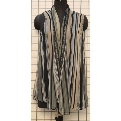 Sleeveless Casual Wear Printed Chiffon Shrug Size: Medium