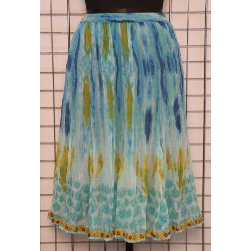 Printed Women Designer Casual Chiffon Skirt