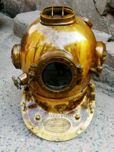 Antique Brass Scuba Mini Diving Divers Helmet US Navy Mark V Solid Steel Vintage