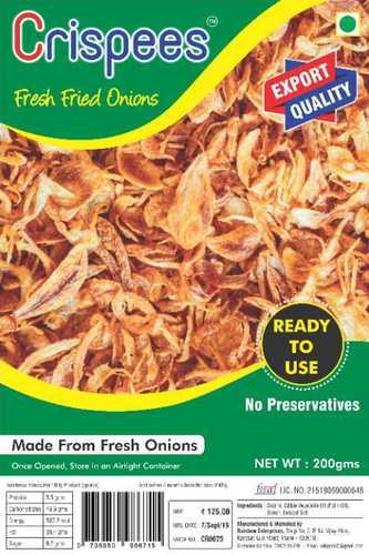 Fresh Fried Golden Brown Onion Packaging: Vacuum Pack