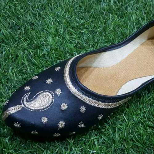 Navy Blue Ladies Handmade Star Work Jutti