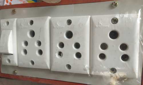Electrical White Switch Board - CE Certified | Shockproof, 4 Times Stronger, Easy To Use, Safety Tested, 2 Years Warranty, 50-200 Grams Weight