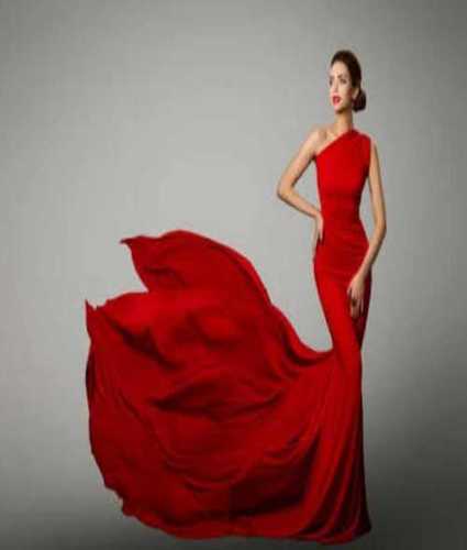 No Fade Plain Red Color Long Gown