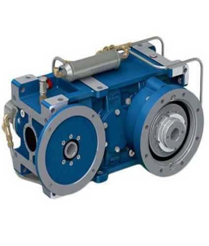 Silver and Blue Paint Coated Mild Steel Extruder Gearbox