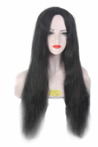 Women Indian Natural And Smooth Black Long Straight Hair Wigs Length: 32 Inch (In)