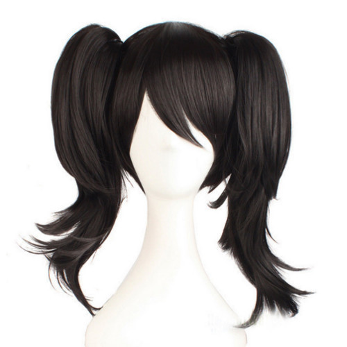 3 Pcs Straight Black Wig For Young Girls Length: 44 Inch (In)