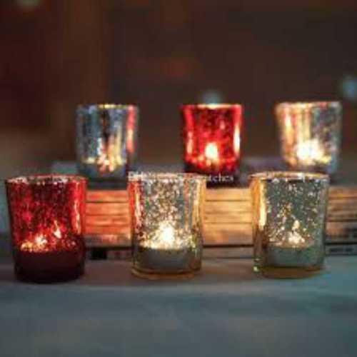 Various Colors Are Available 4 Inch Tea Light Votive Glass Candle