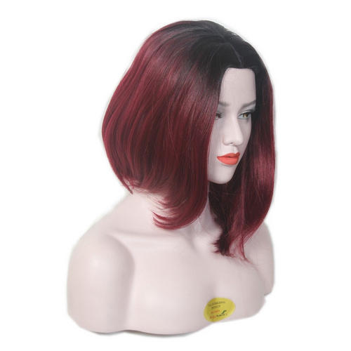 Heat Resistant Fibel Very High Quality Natural Brown Burgundy Hair Wigs