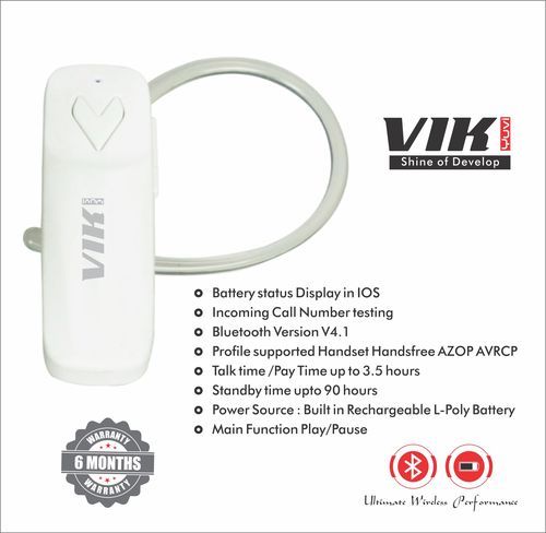 VIKYUVI VYBT01 Headphone Bluetooth Earphone Mono Headset with Mic