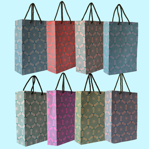 Multi Color Or As Desired Handmade Paper Bags (Set Of 10 Bags)