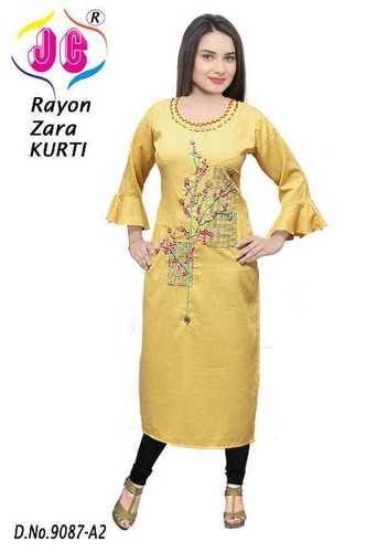 Ladies Heavy Rayon Zara Kurti Size: Medium