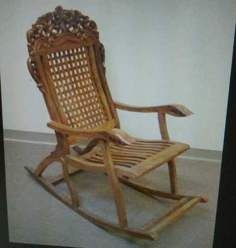 Brown Solid Wood Rocking Chair