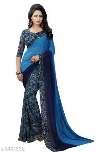 Designer Blue Georgette Saree