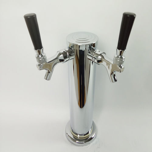 Double Faucet Stainless Steel Polishing 3inch Column Beer Tower