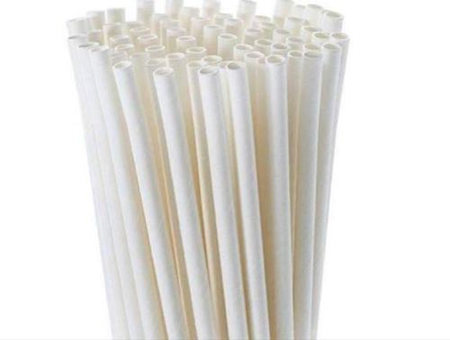 Drinking White Paper Straw