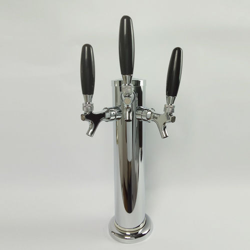 Metal Triple Faucet Stainless Steel Polishing 3 Inch Column Beer Tower For Hotel