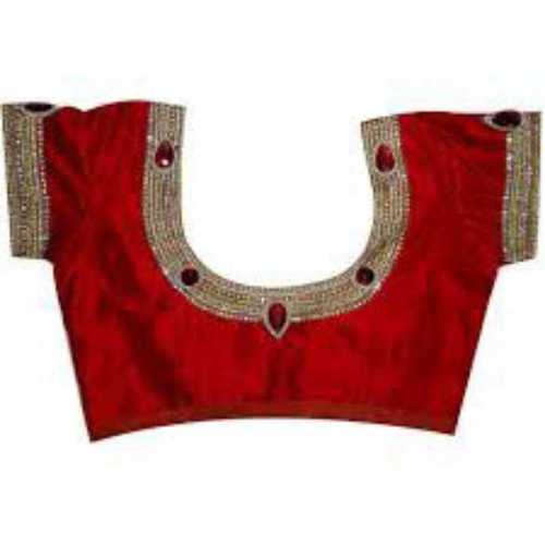 Ladies Red Embroidered Blouse Size: Large