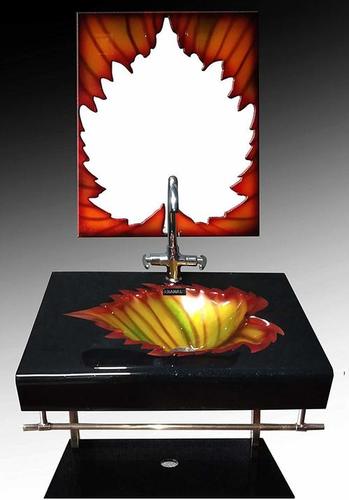 Leaf Lip Counter Full Set with Mirror, Shelf, Steel Stand