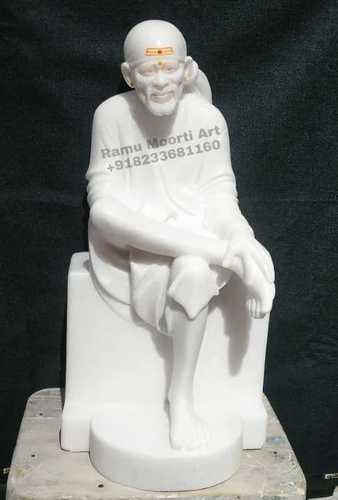 भारतीय सफेद संगमरमर की साईं बाबा प्रतिमा