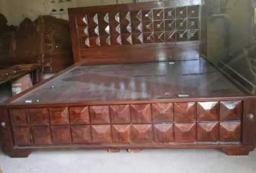 Brown Double Size Wooden Bed