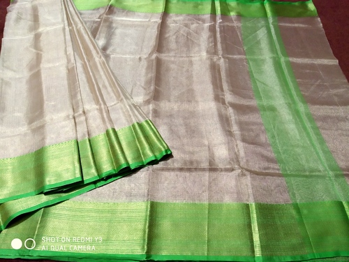 Gold Zari Color Handloom Tissue Silk Exclusive Saree