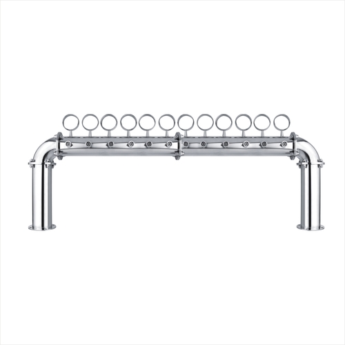 Silver U Type Beer Tower Chrome Plated 12 Way With Led Light And Brandhold